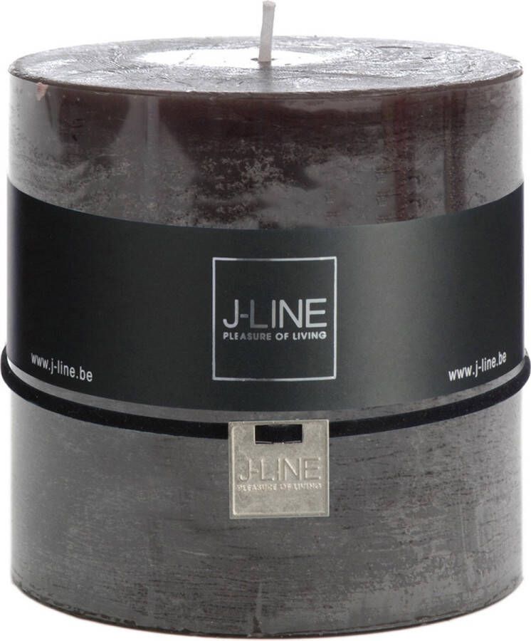 J-Line Cilinderkaars Bruin Zwart -8U 6 stuks
