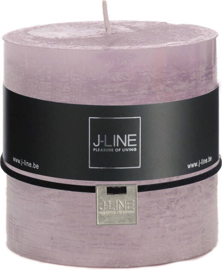 J-Line Cilinderkaars Lavendel -80U Set van 6