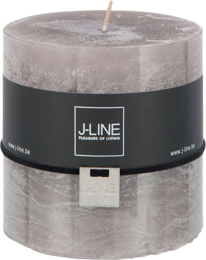 J-Line cilinderkaars grijs 80U 6 stuks