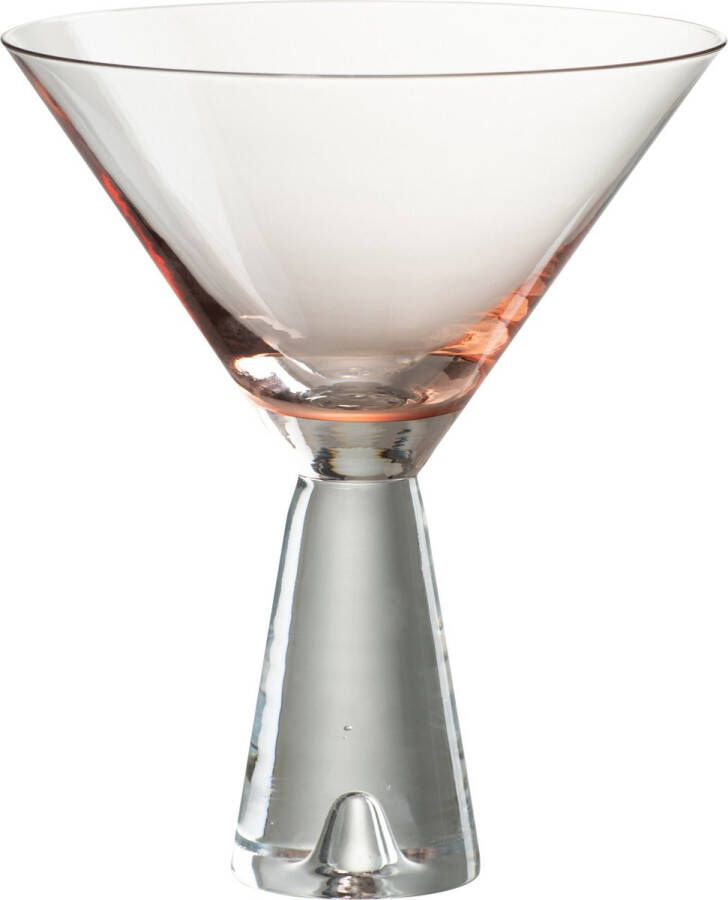 J-Line Lewis cocktailglas glas transparant & oranje 4 stuks woonaccessoires