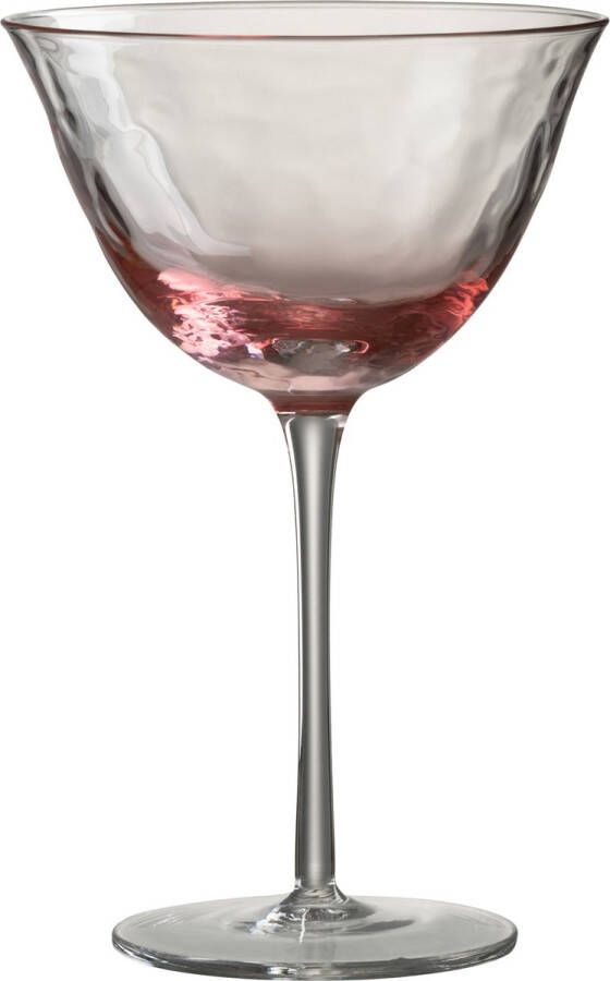 J-Line Cocktailglas Oneffen Glas Roze 4 stuks