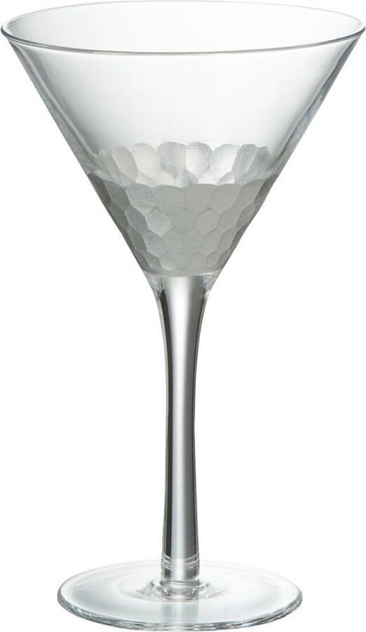 J-Line Cocktailglas Transparant Zilver 6 stuks
