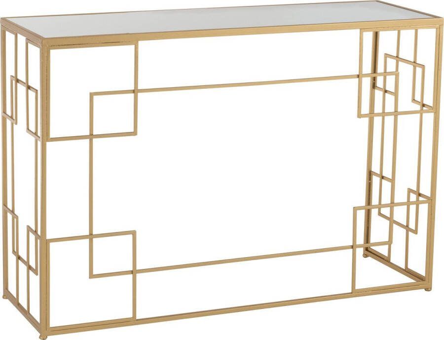 J-Line Console Lijnen Metaal Glas Goud