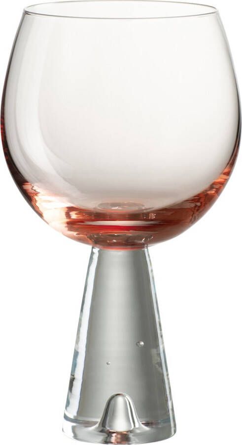 J-Line Daen wijnglas glas oranje & transparant 4 stuks woonaccessoires