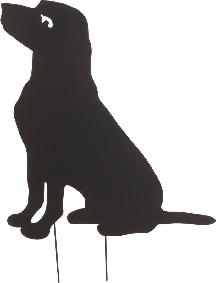 J-Line decoratie tuin Hond ijzer zwart