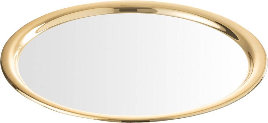 J-Line Decoratief bord glas goud & transparant woonaccessoires