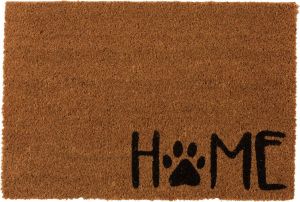 J-Line Deurmat Home Kokosvezel Naturel Zwart Droogloopmat voor binnen & buiten Met funny tekst