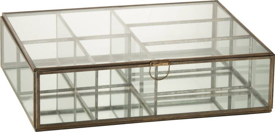 J-Line doos glas metaal brons large