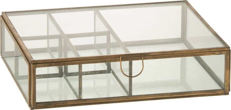 J-Line doos glas metaal brons small