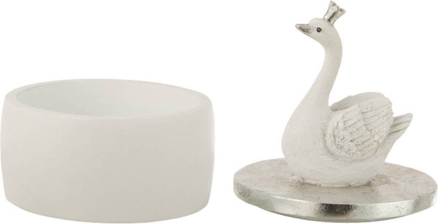 J-Line doos Zwaan Kunststof wit|zilver