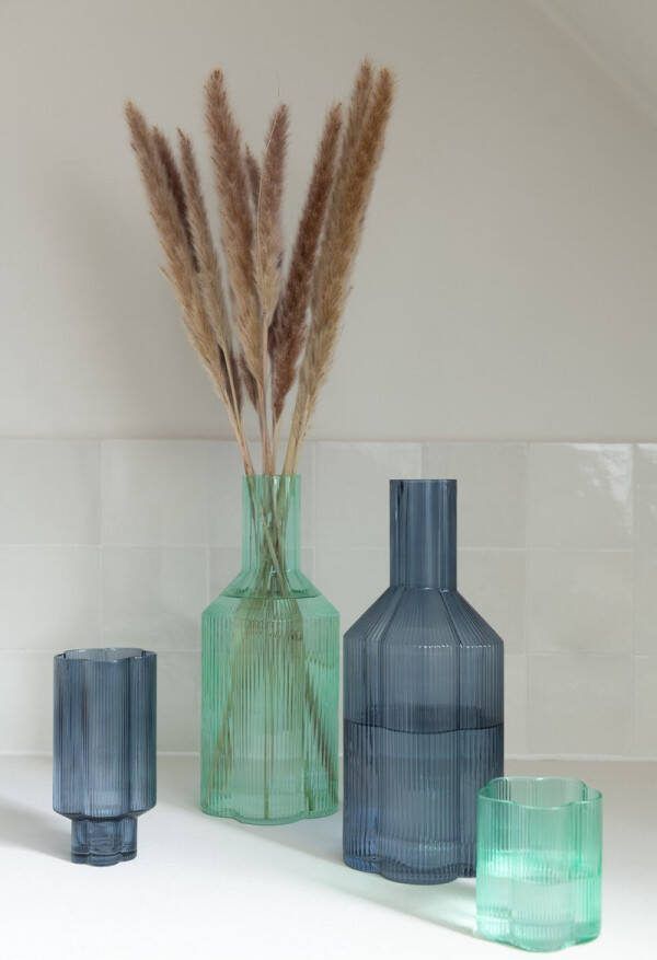 J-Line drinkglas Fiore glas aqua 12 stuks