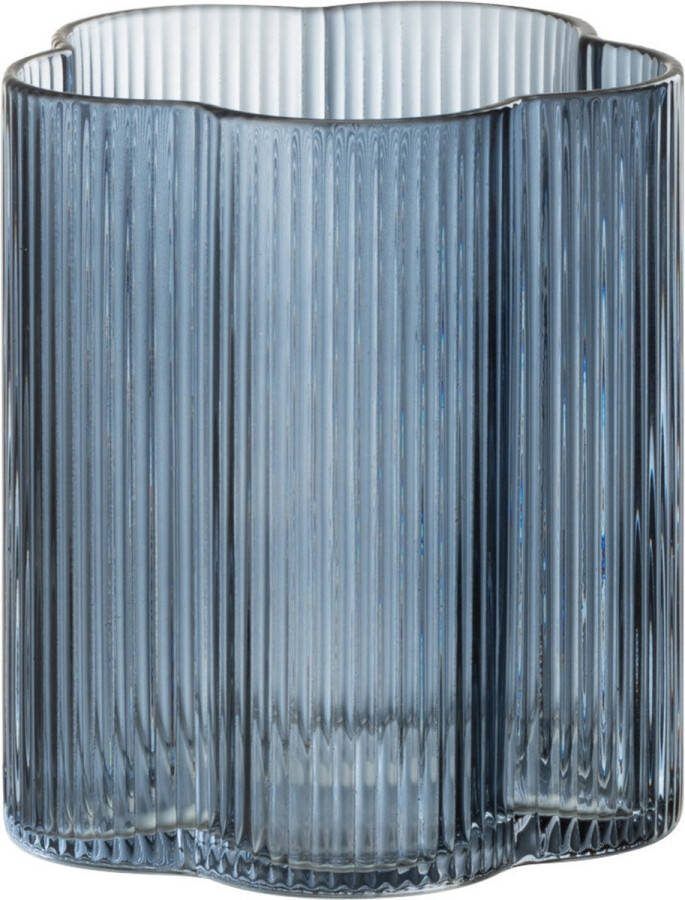 J-Line drinkglas Fiore glas donkerblauw 12 stuks