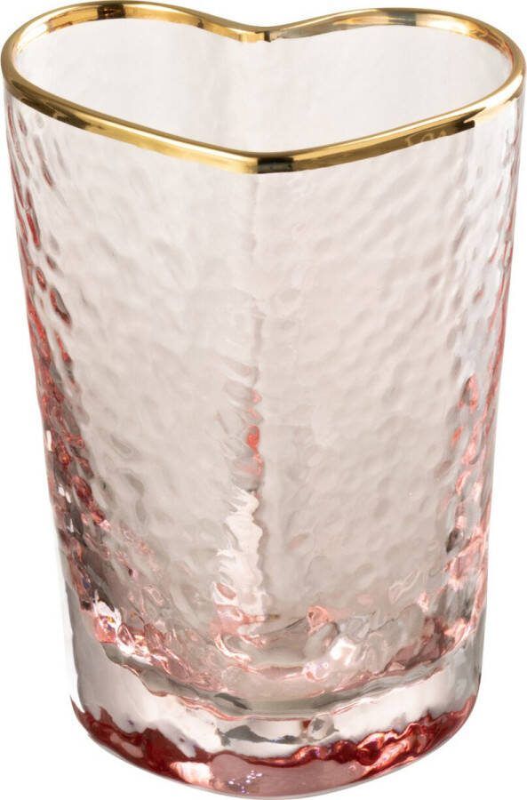 J-Line drinkglas Hart glas goud roze