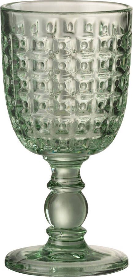 J-Line drinkglas Op Voet Motief glas groen large 4 stuks