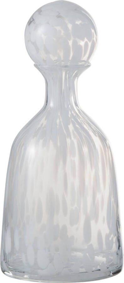 J-Line J Line Fles met Stop Decoratief Glas Transparant Wit 15.5x15.5x31
