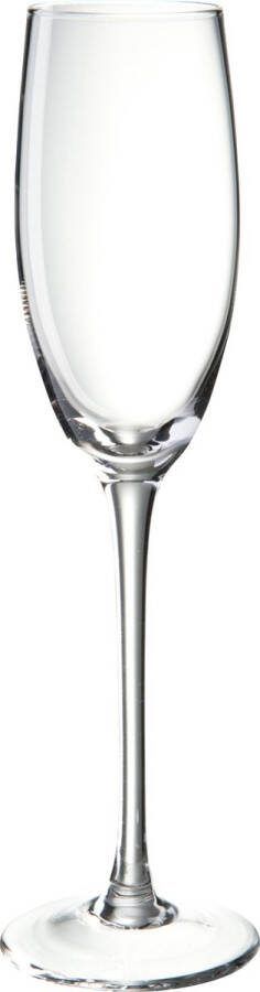 J-Line Fluteglas Champagneglas Transparant 6X21Cm Set van 6 stuks