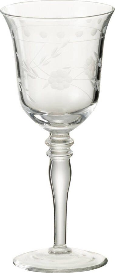 J-Line Gegraveerd wijnglas rode wijn glas transparant 4 stuks woonaccessoires