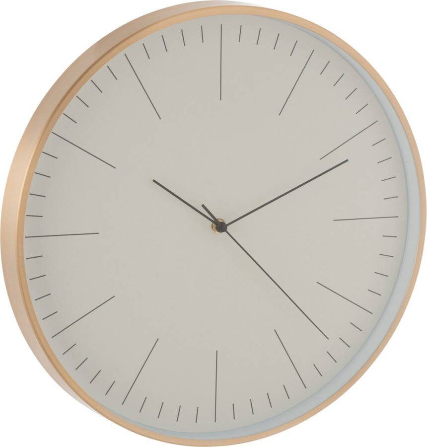 J-Line Gerbert klok metaal goud Ø 40 cm woonaccessoires
