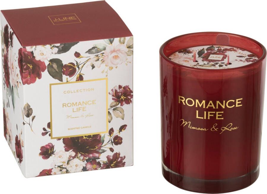 J-Line J Line Geurkaars Romance Life Mimosa&Rosa Rood Large 70H