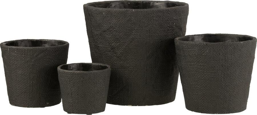 J-Line bloempot Bar cement zwart extra large Ø 25.5 cm