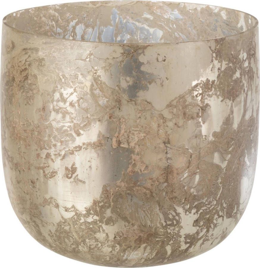 J-Line Vaas Storm Breed Glas Grijs