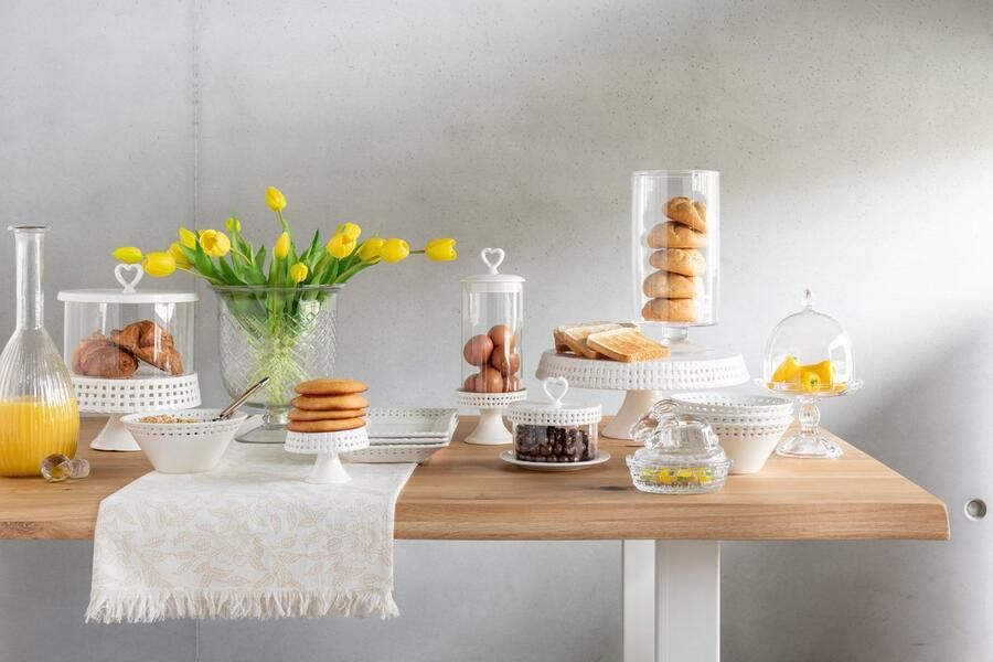 J-Line cake bord keramiek wit small