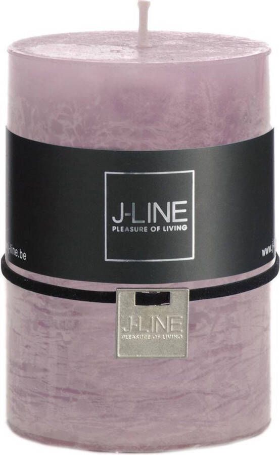 J-Line Cilinderkaars Lavendel M 48U Set van 6