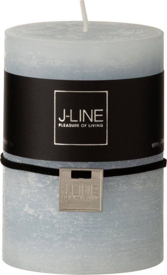 J-Line Cilinderkaars Lichtblauw M42u Set van 6