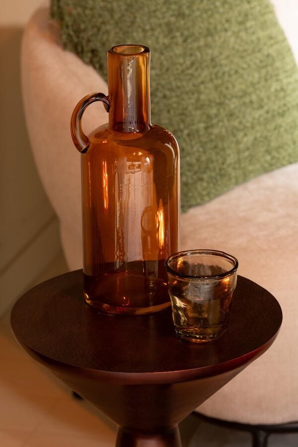 J-Line drinkglas Onregelmatig glas lichtbruin 6 stuks
