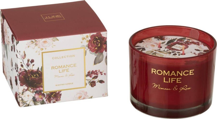 J-Line J Line Geurkaars Romance Life Mimosa&Rosa Rood Small 35H