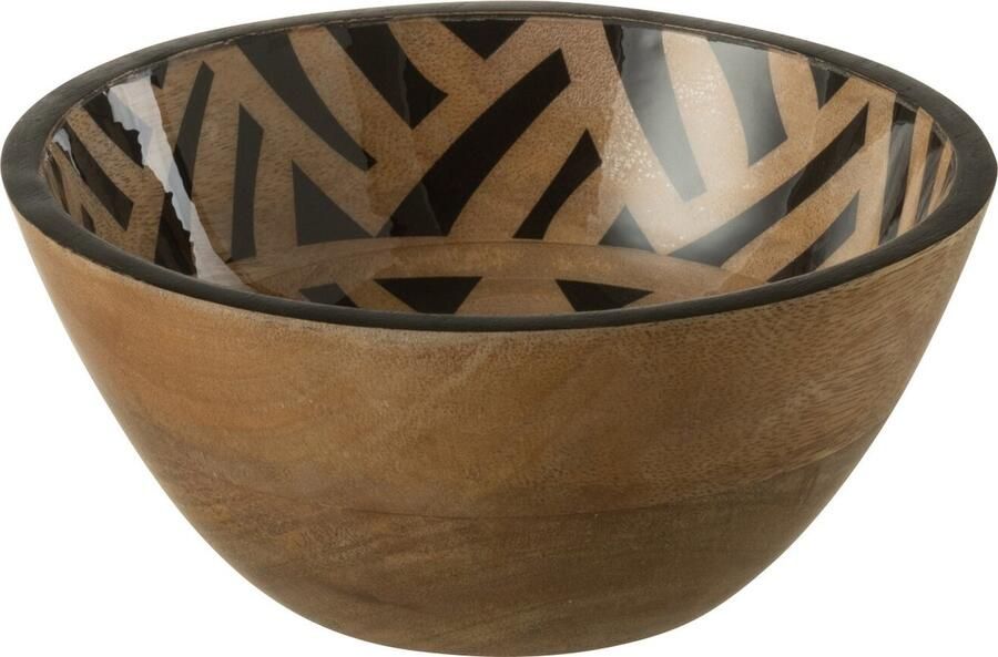 J-Line Kom Ster Mango Hout Zwart Naturel Small