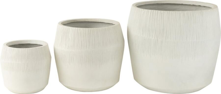 J-Line S 3 Bloempot Vezelklei Wit