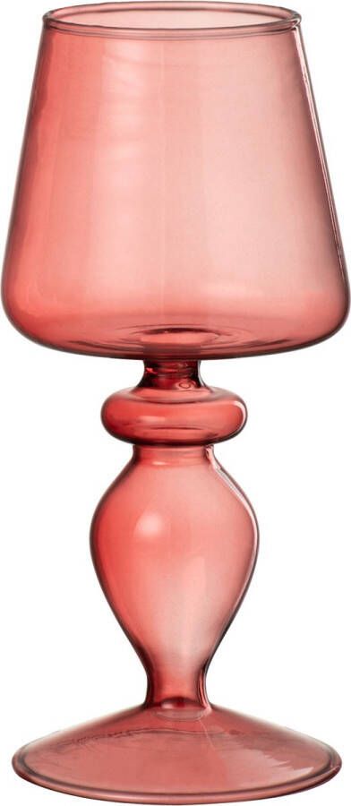 J-Line Kaarshouder Glas Roze Framboos Small