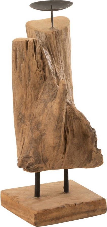 J-Line Kaarshouder | hout | naturel | 15x15x(h)35 cm