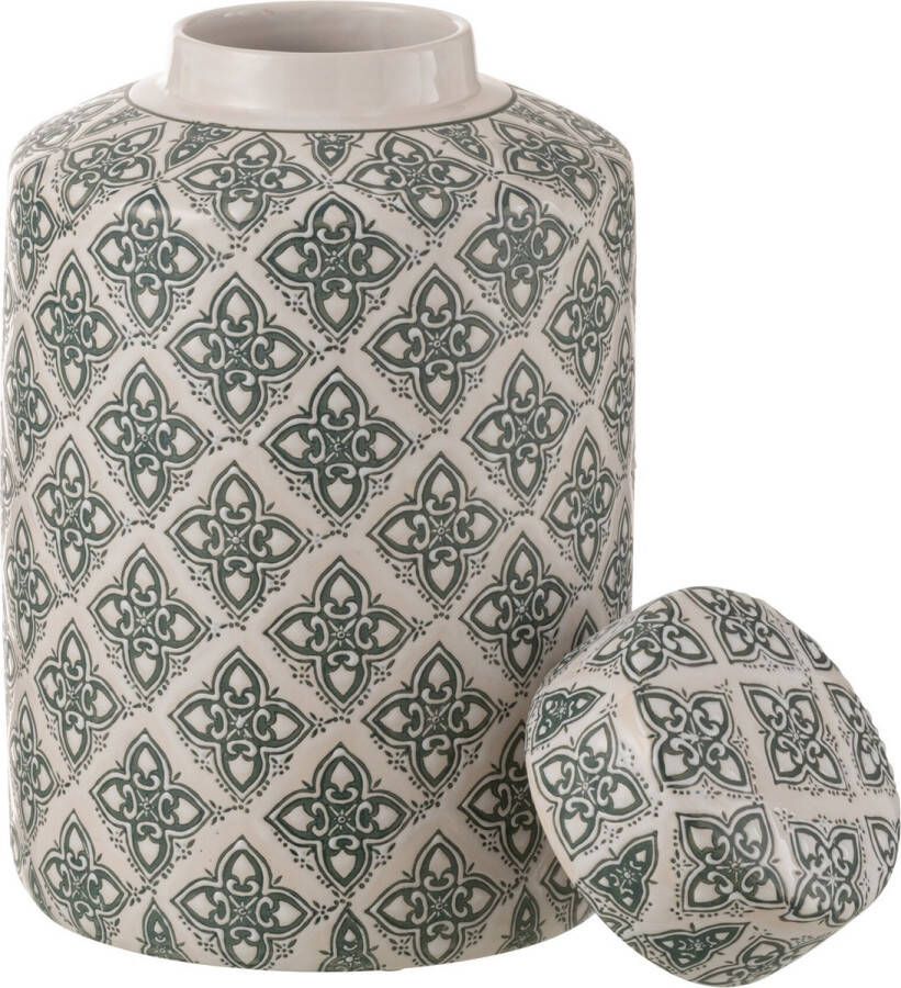 J-Line kan decoratief Kousa porselein blauw wit large
