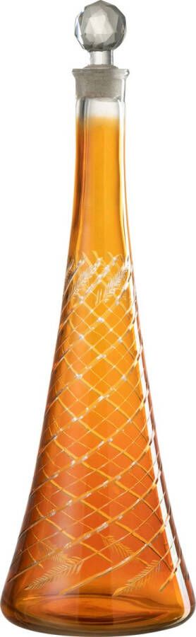 J-Line Karaf Hals Glas Oranje