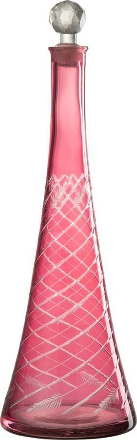 J-Line Karaf Hals Glas Rood