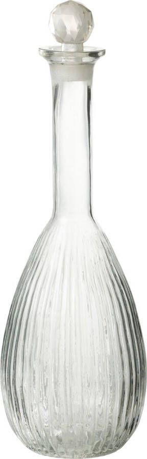 J-Line Karaf Strepen Glas Transparant