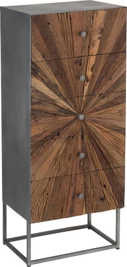 J-Line Kast | hout | bruin zwart naturel | 45.5x37x(h)110 cm