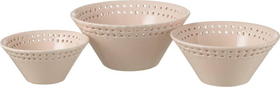 J-Line kom keramiek roze small & medium & large 3 stuks woonaccessoires