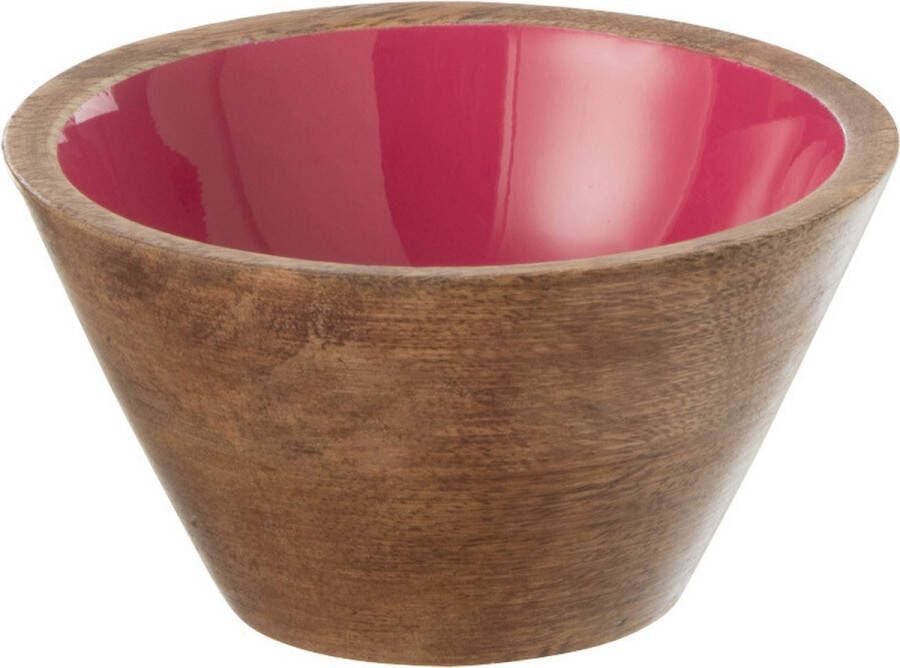 J-Line Bowl Kos Wood Fuschia Small