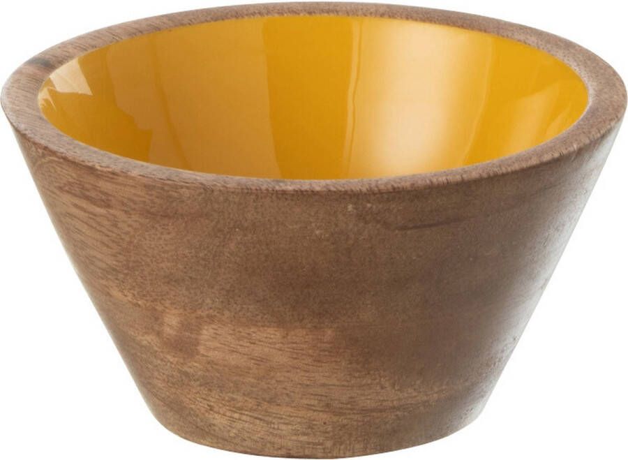 J-Line Bowl Kos Wood Yellow Small