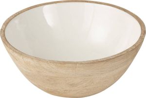 J-Line Kom Mango Hout Whitewash Large 2 stuks