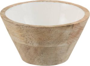 J-Line Kom Mango Hout Wit Small Set van 2