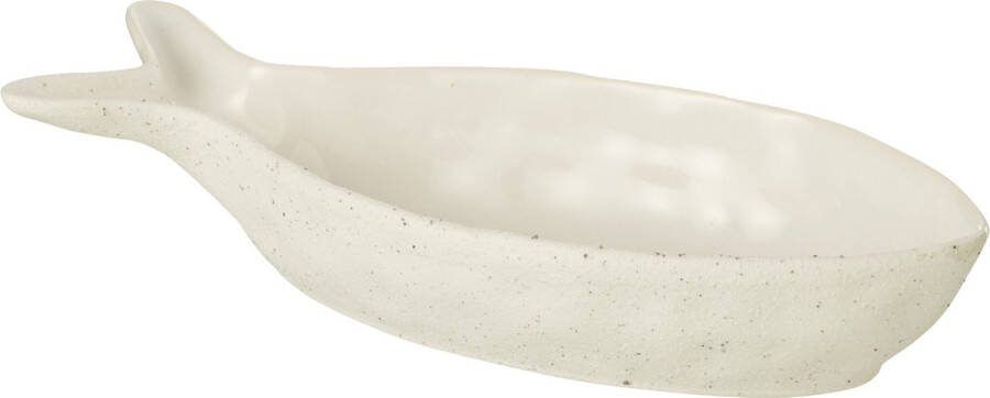 J-Line kom Vis porselein beige large 2 stuks
