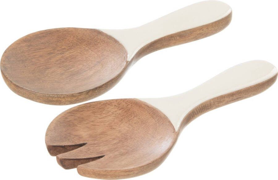 J-Line Kos slabestek hout bruin & wit woonaccessoires
