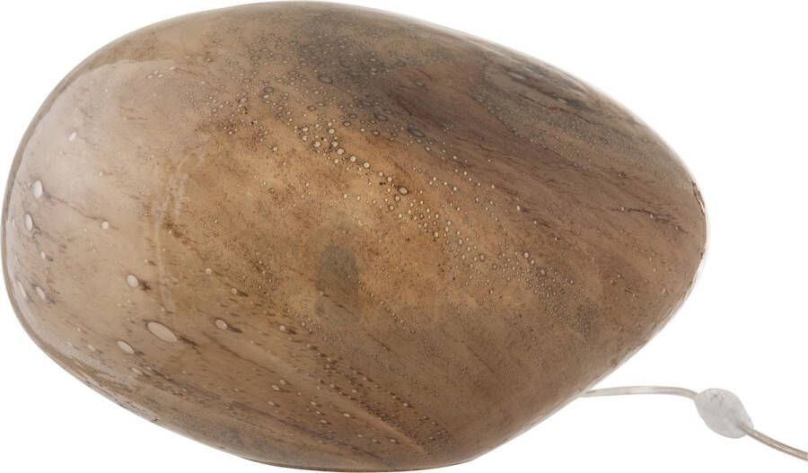 J-Line Lamp Dany Ovaal Glas Bruin Tafellamp 40X31.5X26.5CM