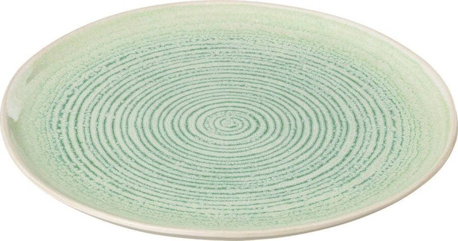 J-Line Lara bord porselein groen small 4 stuks