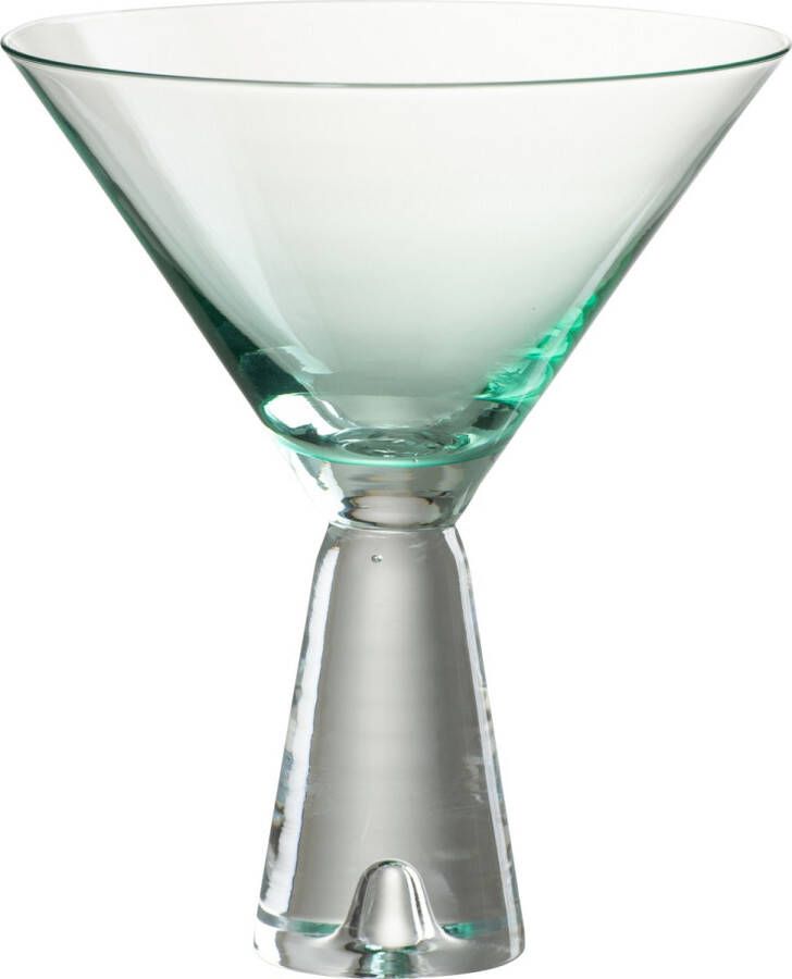 J-Line Lewis cocktailglas glas transparant & azuur 4 stuks woonaccessoires
