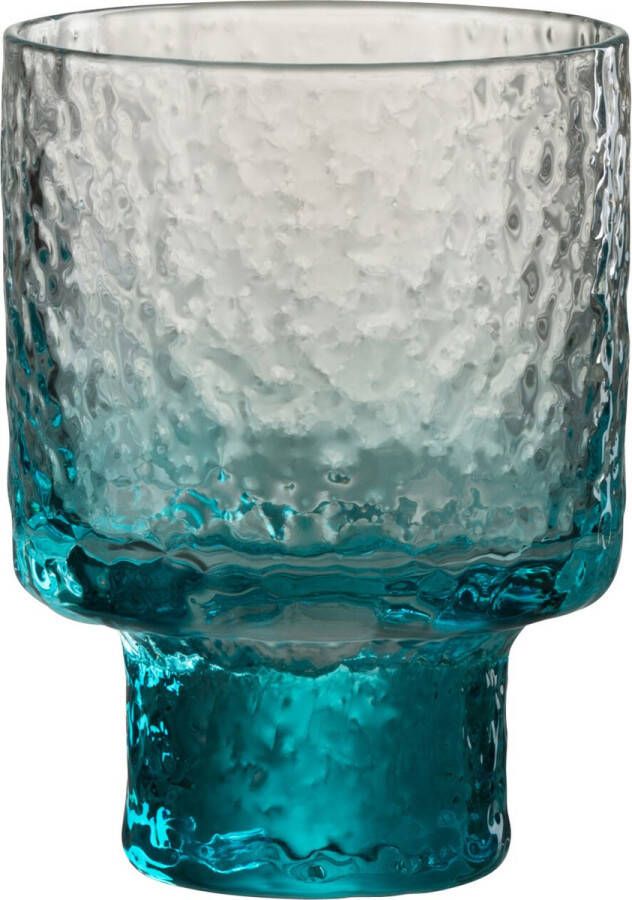 J-Line Oneffen glas likeurglas transparant & blauw 6 stuks woonaccessoires